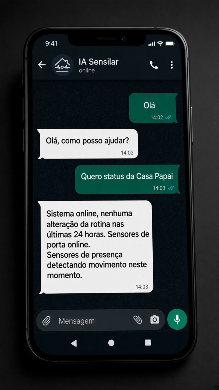 Conversa pedindo status da casa no WhatsApp