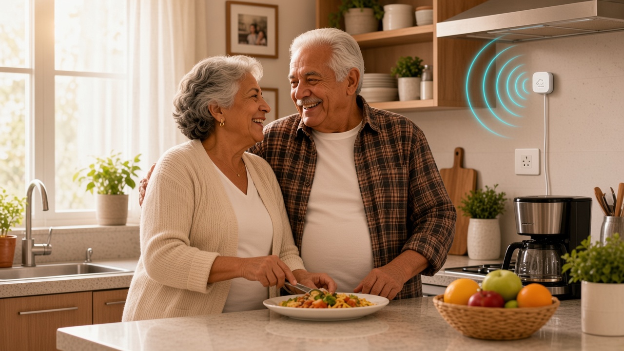 Sensor de presença SensiLar™ na cozinha